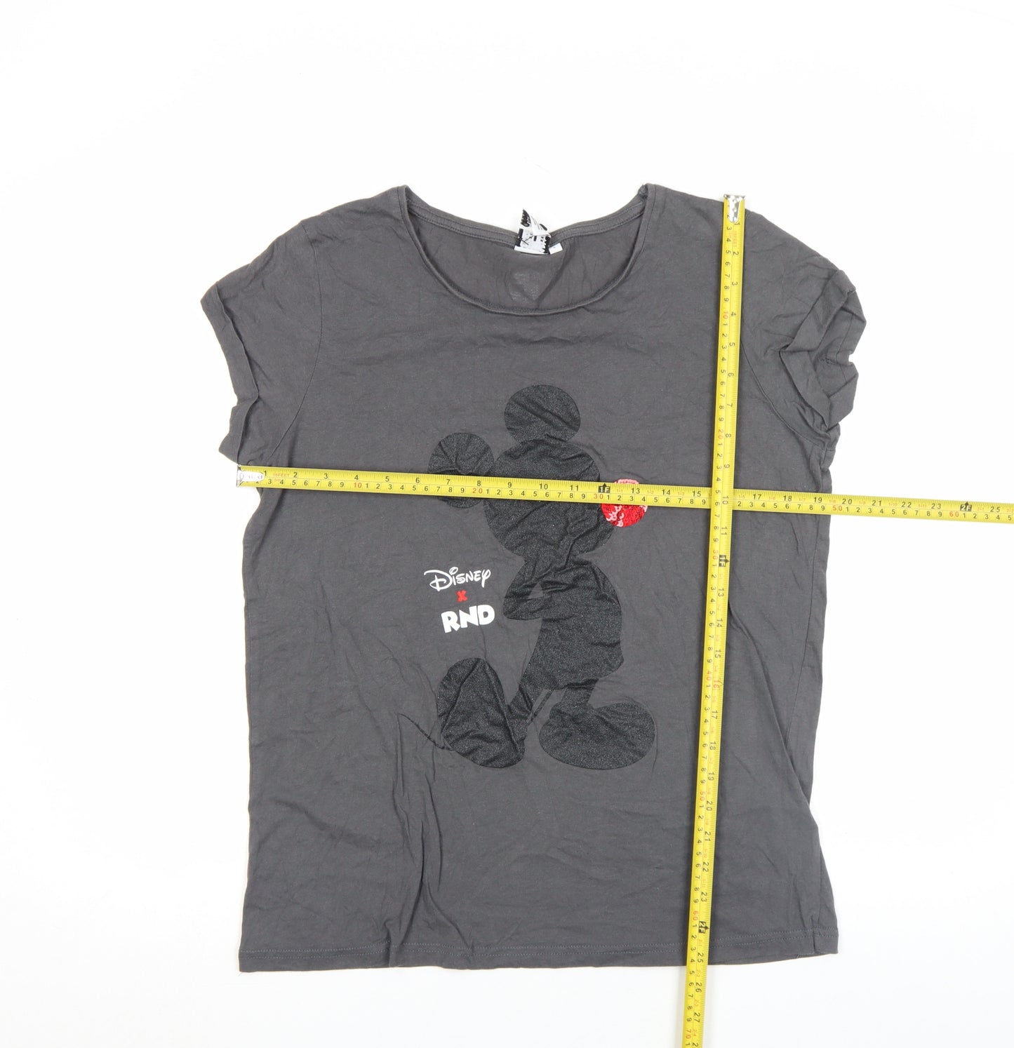 Comic Relief x Disney Womens Grey Mickey Mouse Sequin T-Shirt L