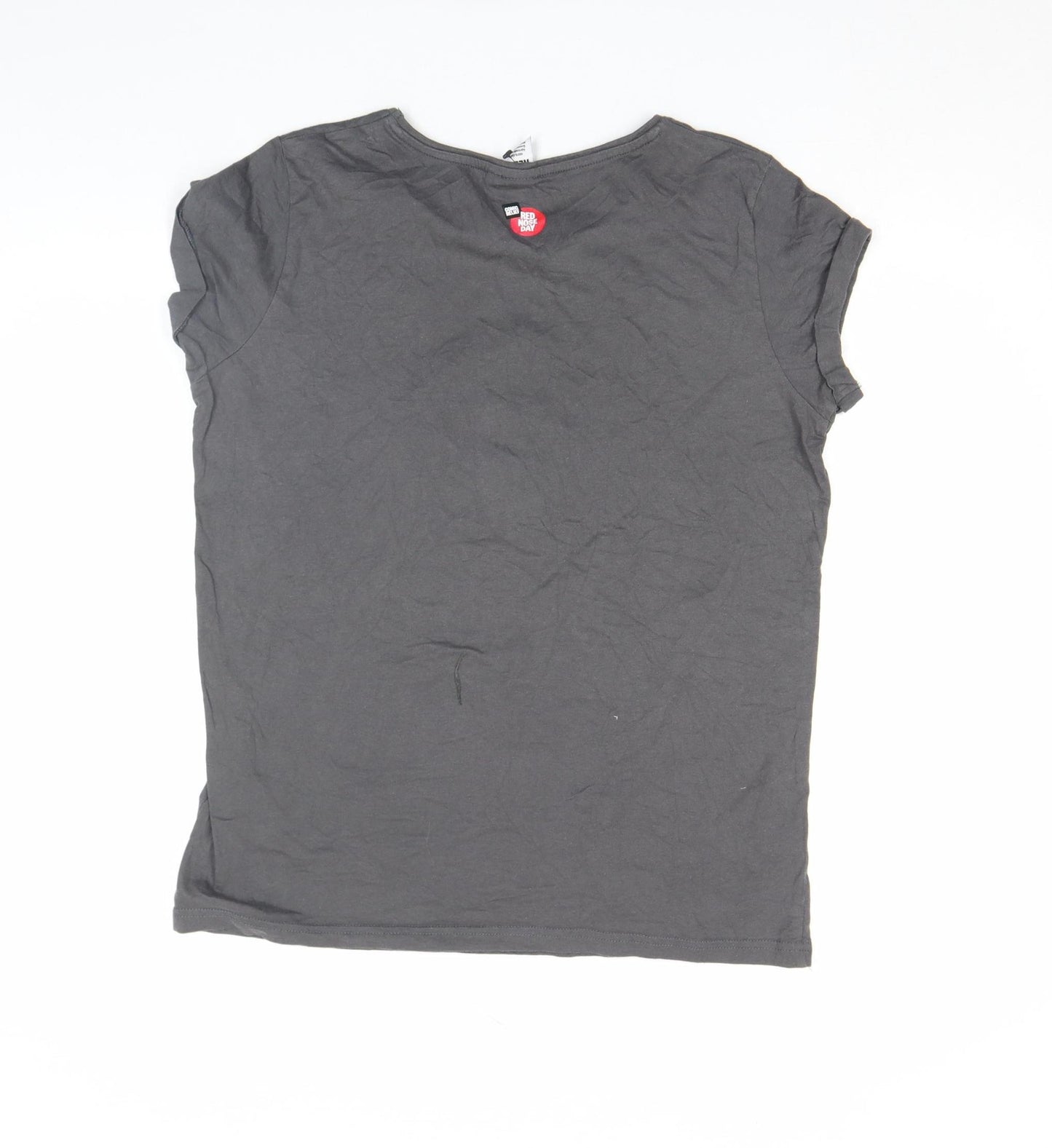 Comic Relief x Disney Womens Grey Mickey Mouse Sequin T-Shirt L