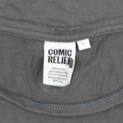Comic Relief x Disney Womens Grey Mickey Mouse Sequin T-Shirt L