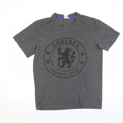Chelsea Football Club Men's Grey V-Neck Short Sleeve T-Shirt Size S