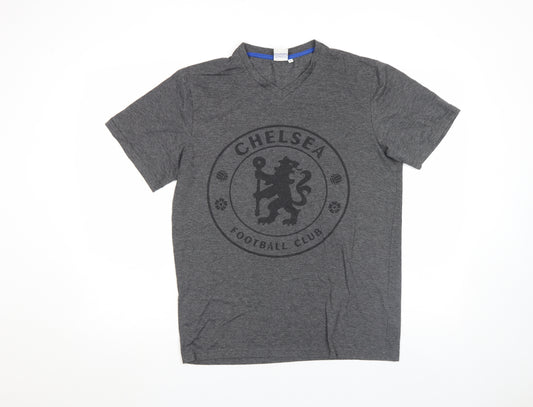 Chelsea Football Club Men's Grey V-Neck Short Sleeve T-Shirt Size S