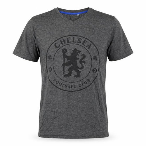 Chelsea Football Club Men's Grey V-Neck Short Sleeve T-Shirt Size S
