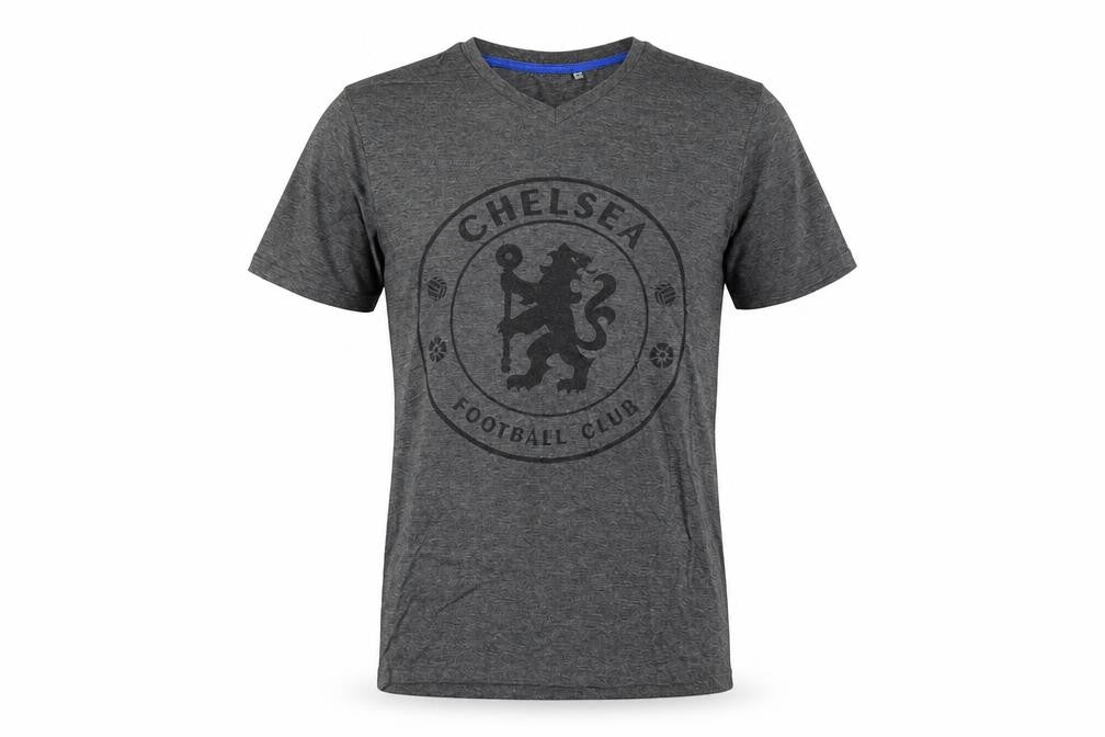 Chelsea Football Club Men's Grey V-Neck Short Sleeve T-Shirt Size S