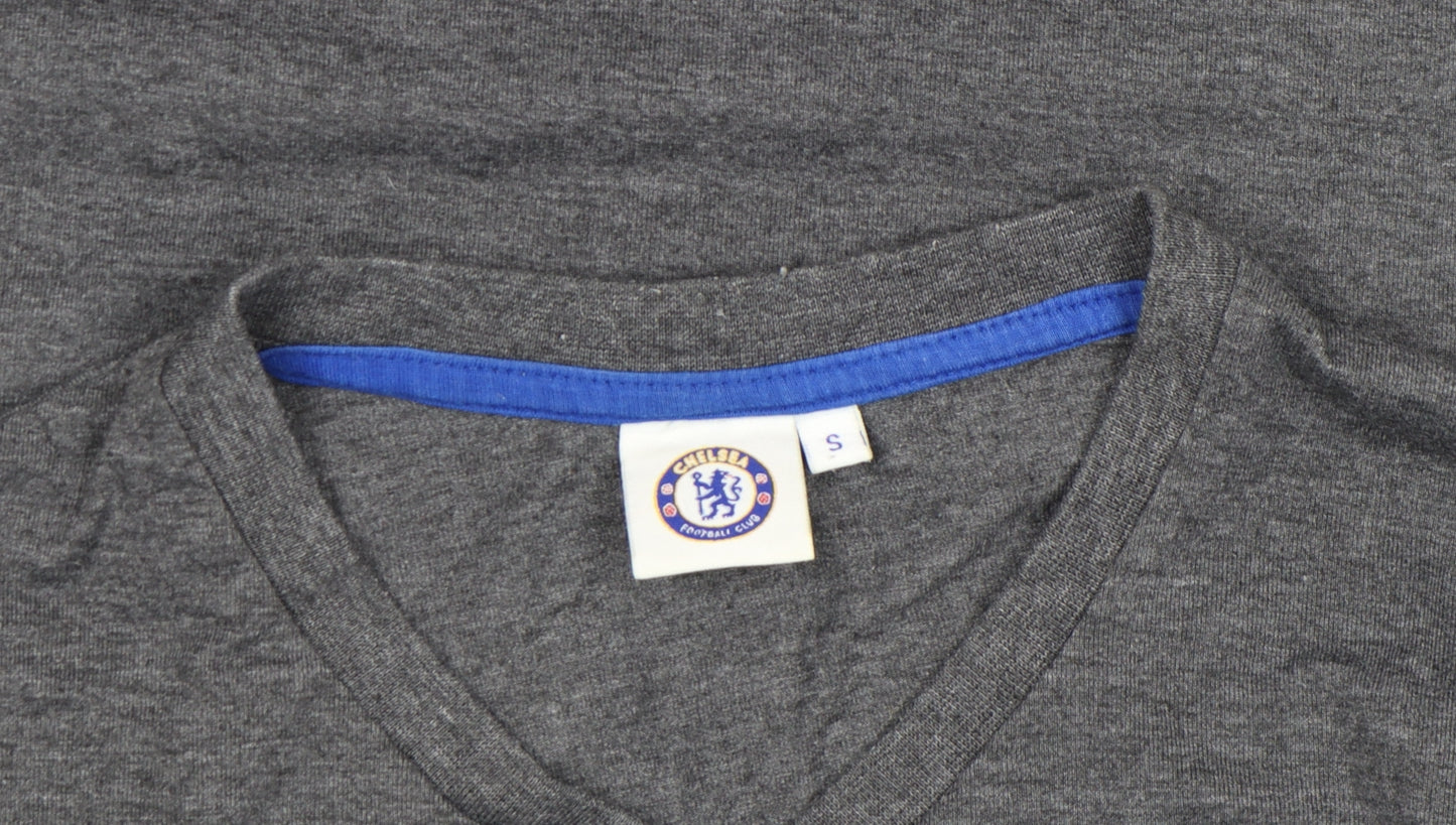 Chelsea Football Club Men's Grey V-Neck Short Sleeve T-Shirt Size S