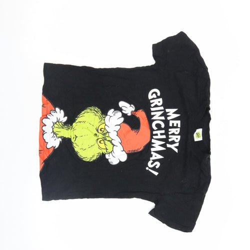 Nutmeg Boys Black The Grinch Christmas T-Shirt 11-12 Years