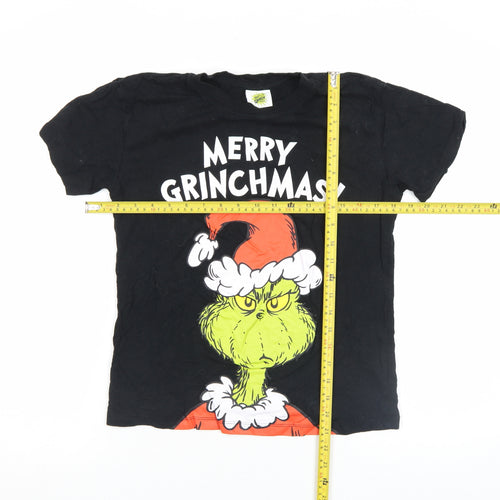 Nutmeg Boys Black The Grinch Christmas T-Shirt 11-12 Years