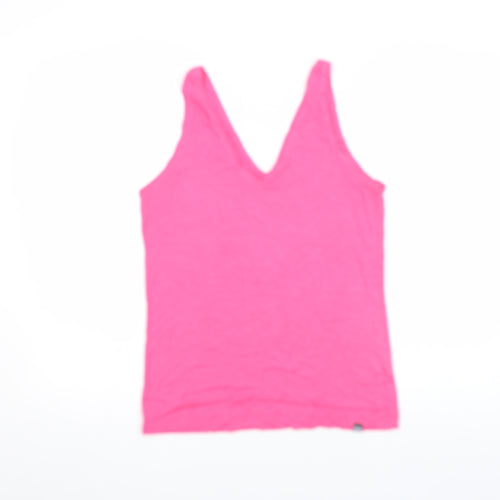 BAM Women’s Pink Bamboo V-Neck Sleeveless Camisole Tank Top Size 12
