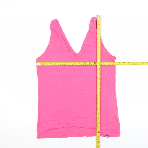 BAM Women’s Pink Bamboo V-Neck Sleeveless Camisole Tank Top Size 12