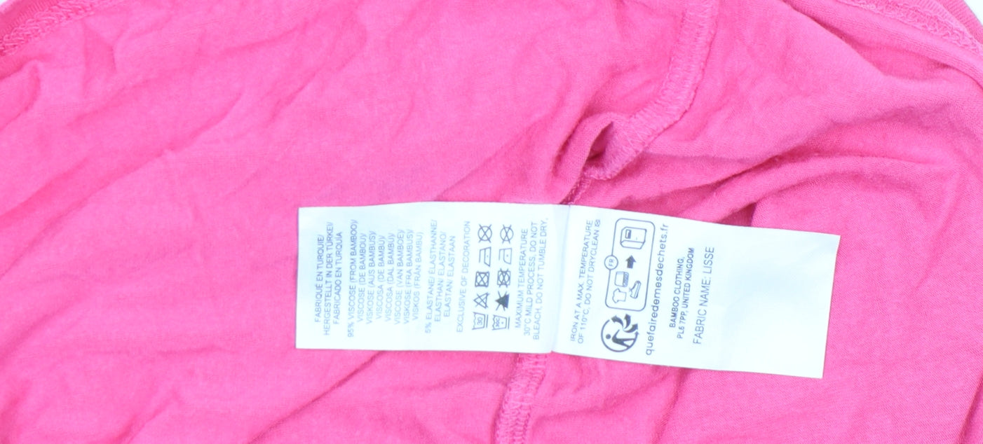 BAM Women’s Pink Bamboo V-Neck Sleeveless Camisole Tank Top Size 12