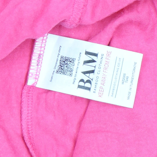 BAM Women’s Pink Bamboo V-Neck Sleeveless Camisole Tank Top Size 12