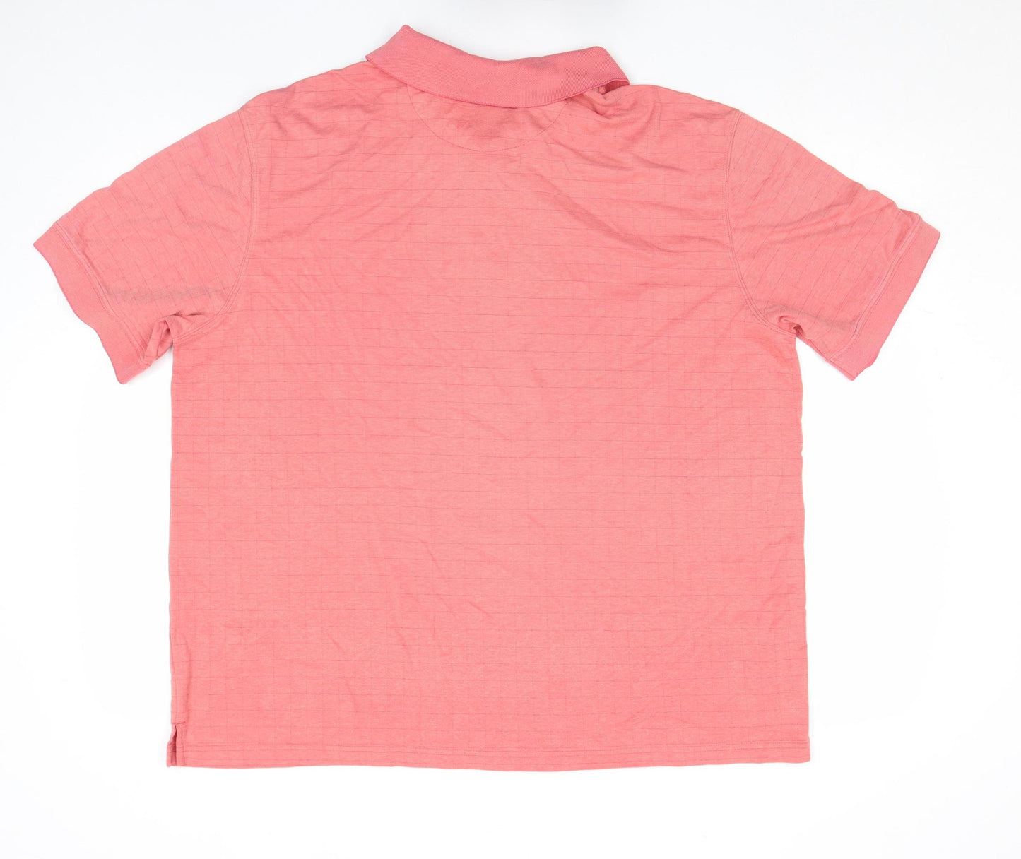 Haggar Men’s Pink Cotton Blend Regular Fit Short Sleeve Polo Shirt Size XL