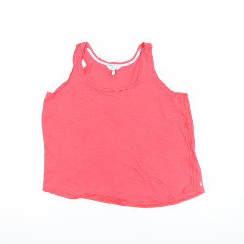 Joules Women's Pink Racerback Cotton Linen Tank Top Size 14