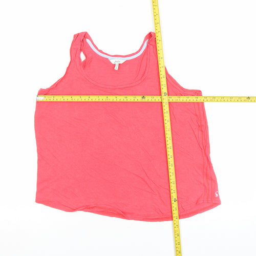 Joules Women's Pink Racerback Cotton Linen Tank Top Size 14