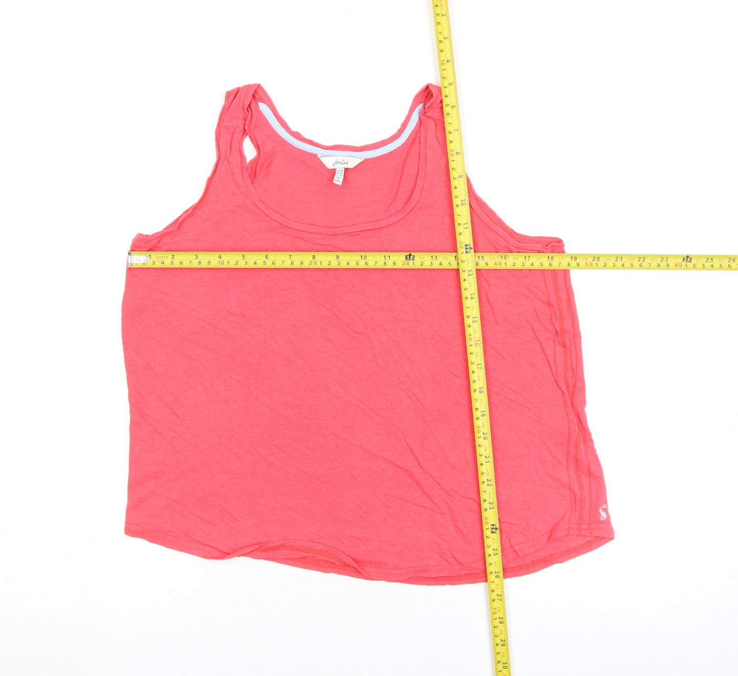 Joules Women's Pink Racerback Cotton Linen Tank Top Size 14