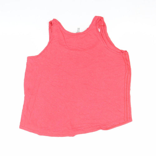 Joules Women's Pink Racerback Cotton Linen Tank Top Size 14