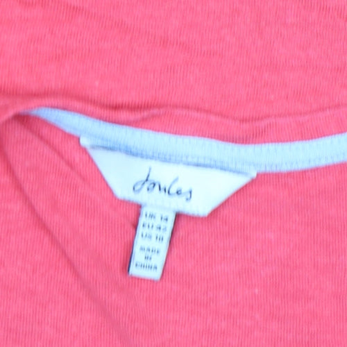 Joules Women's Pink Racerback Cotton Linen Tank Top Size 14
