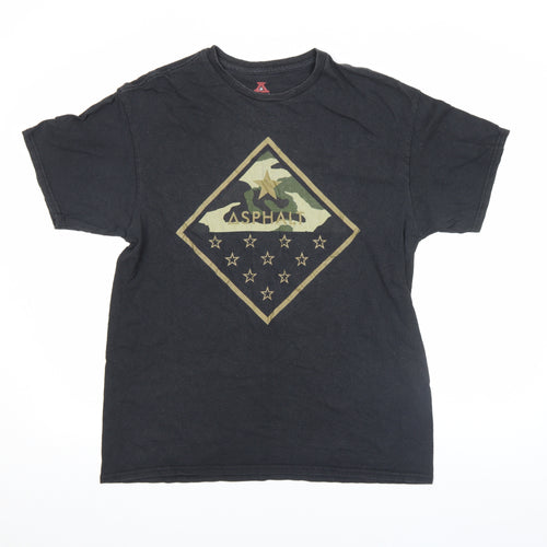 Asphalt Men's Black Camouflage Graphic Crew Neck T-Shirt Size L