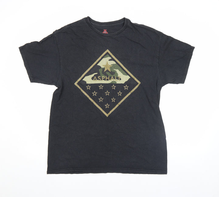 Asphalt Men's Black Camouflage Graphic Crew Neck T-Shirt Size L