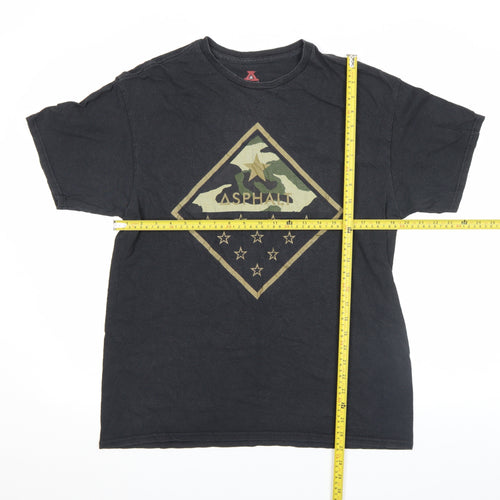 Asphalt Men's Black Camouflage Graphic Crew Neck T-Shirt Size L