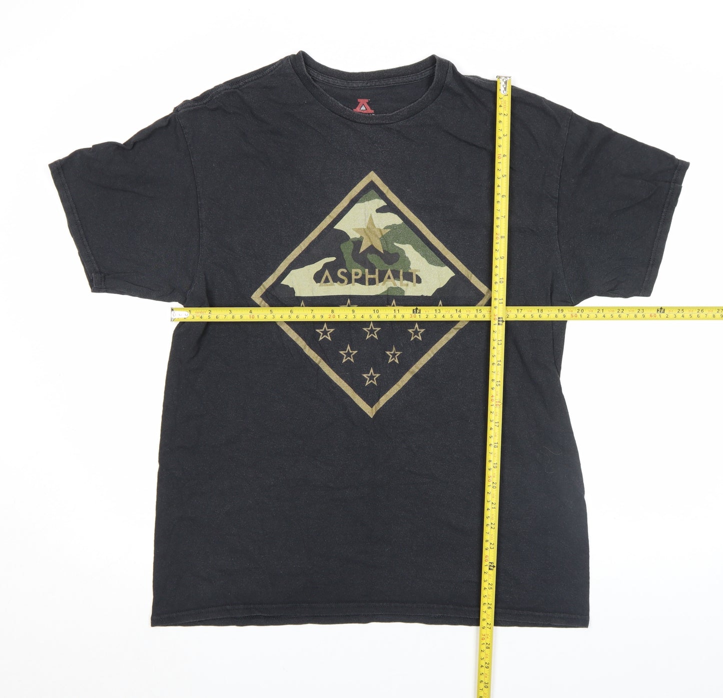 Asphalt Men's Black Camouflage Graphic Crew Neck T-Shirt Size L