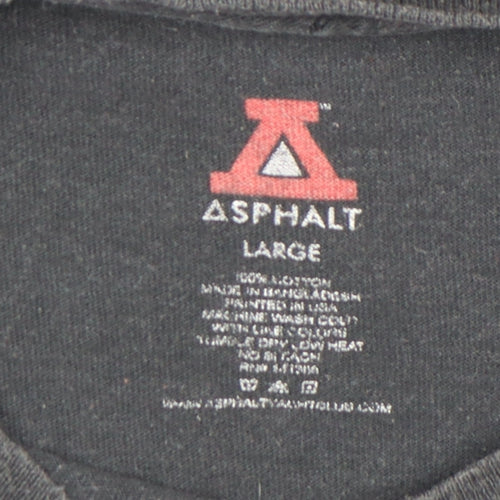 Asphalt Men's Black Camouflage Graphic Crew Neck T-Shirt Size L