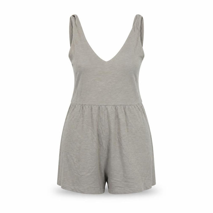Pull&Bear Women’s Beige Jersey Sleeveless V-Neck Playsuit Size S