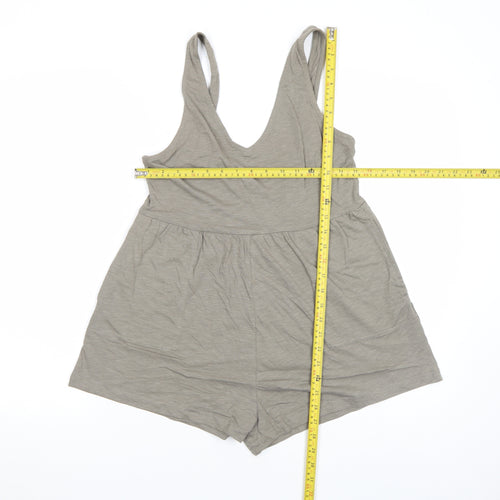 Pull & Bear Women’s Beige Jersey Sleeveless V-Neck Playsuit Size S