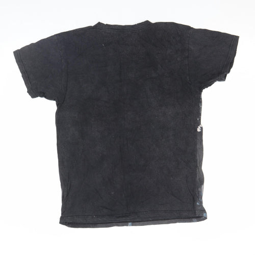 Zara Women Black Shark Graphic Short Sleeve T-Shirt Size S