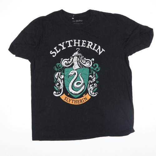 Harry Potter Slytherin Black XL Men's Cotton Graphic T-Shirt