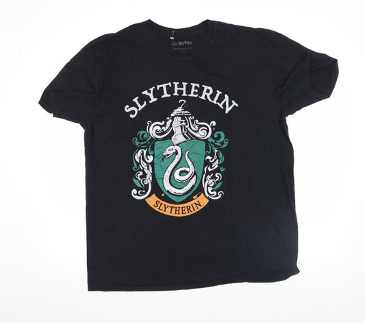 Harry Potter Slytherin Black XL Men's Cotton Graphic T-Shirt