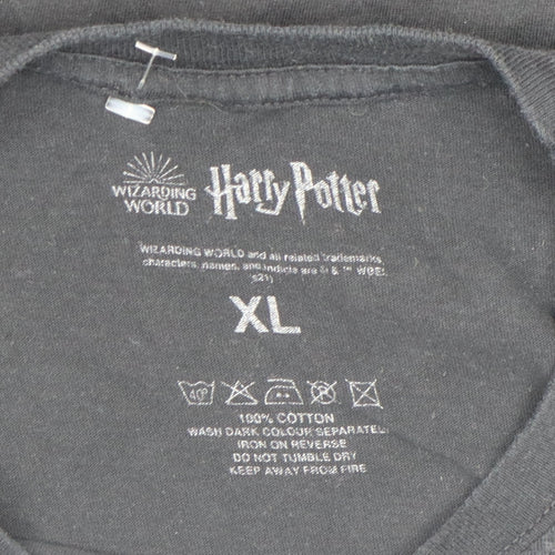 Harry Potter Slytherin Black XL Men's Cotton Graphic T-Shirt