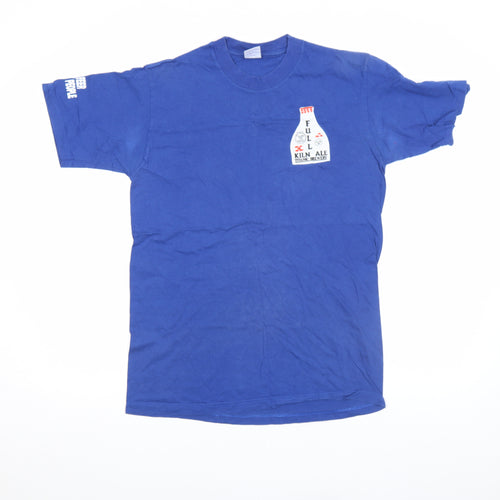 Jerzees Men's Blue Beer Graphic Print Cotton T-Shirt Size S