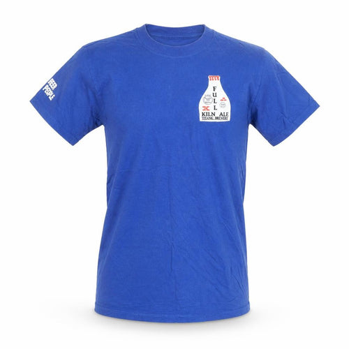 Jerzees Men's Blue Beer Graphic Print Cotton T-Shirt Size S