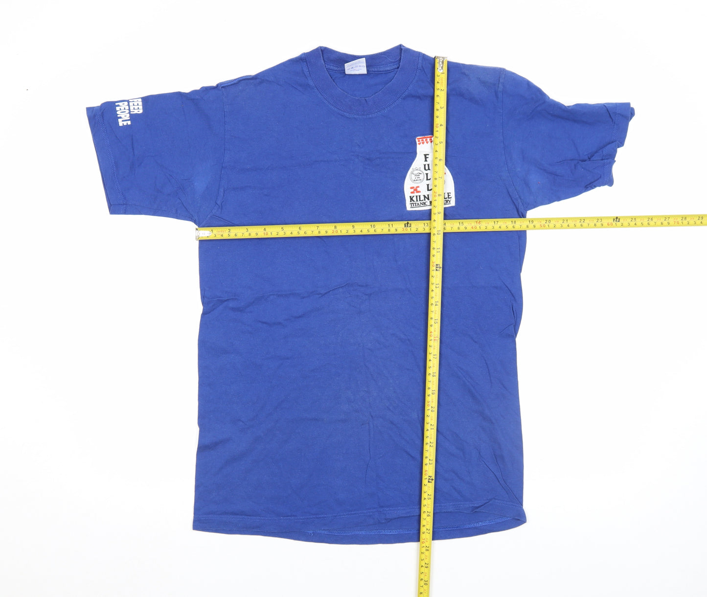 Jerzees Men's Blue Beer Graphic Print Cotton T-Shirt Size S