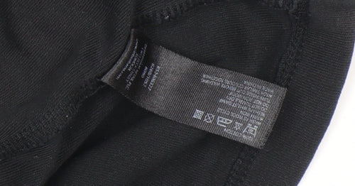 Casual Club Women's Black Rhinestone Cat Cotton Stretch T-Shirt Size 12