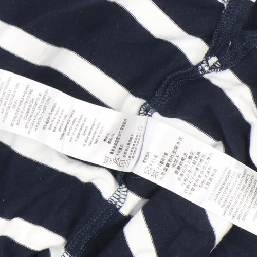 French Connection Women's Blue Striped Long Sleeve Cotton T-Shirt Size L