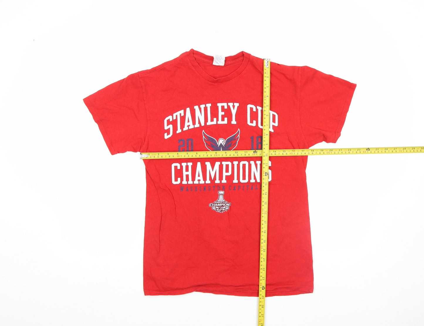 Delta Men Red Stanley Cup Champions 2018 Cotton Short Sleeve T-Shirt M