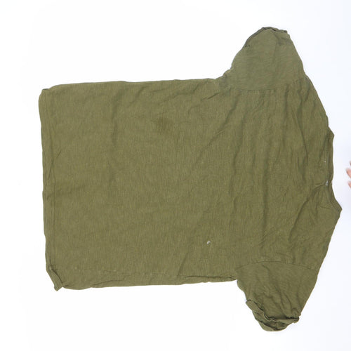 Topman Men's Green Cotton Crew Neck Short Sleeve T-Shirt M