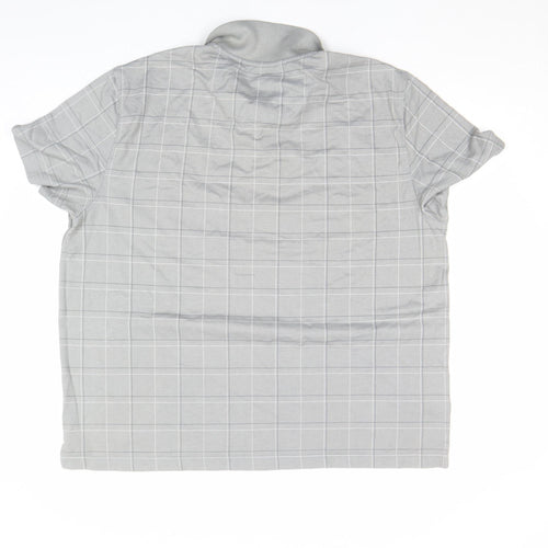 Van Heusen Men’s Grey Check 2XL Cotton Blend Short Sleeve Polo Shirt