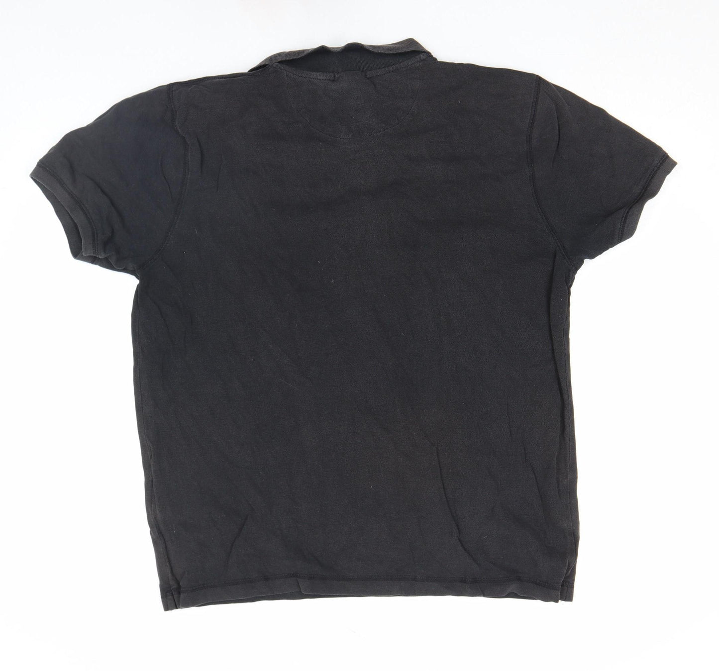 DKNY Men's Black Cotton Regular Fit Short Sleeve Polo Shirt XL