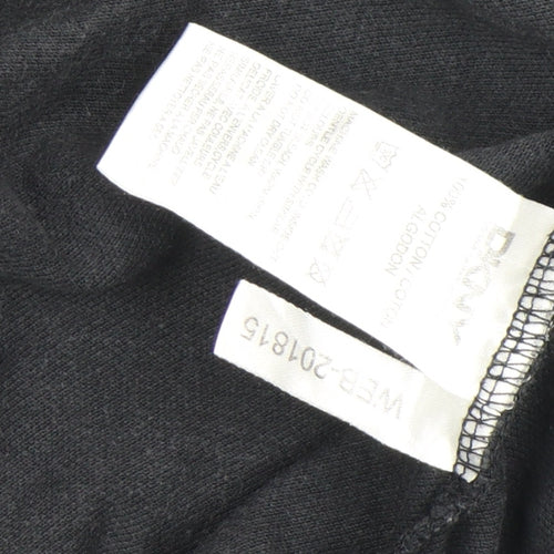 DKNY Men's Black Cotton Regular Fit Short Sleeve Polo Shirt XL