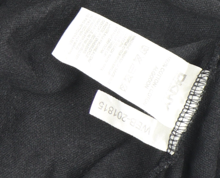 DKNY Men's Black Cotton Regular Fit Short Sleeve Polo Shirt XL