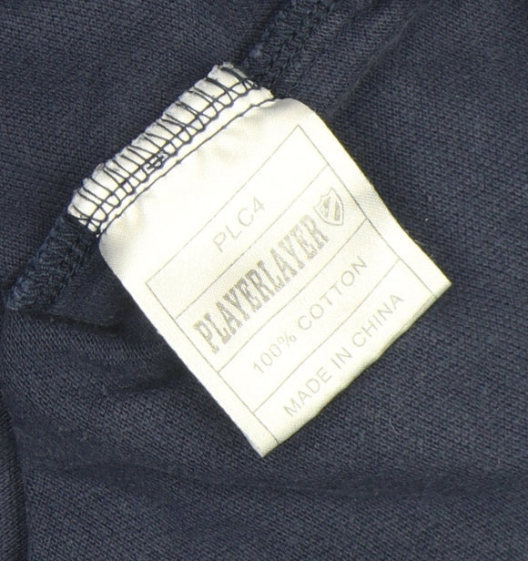 Playerlayer Men’s Blue Polo Shirt Medium Durham Embroidered Sports Top