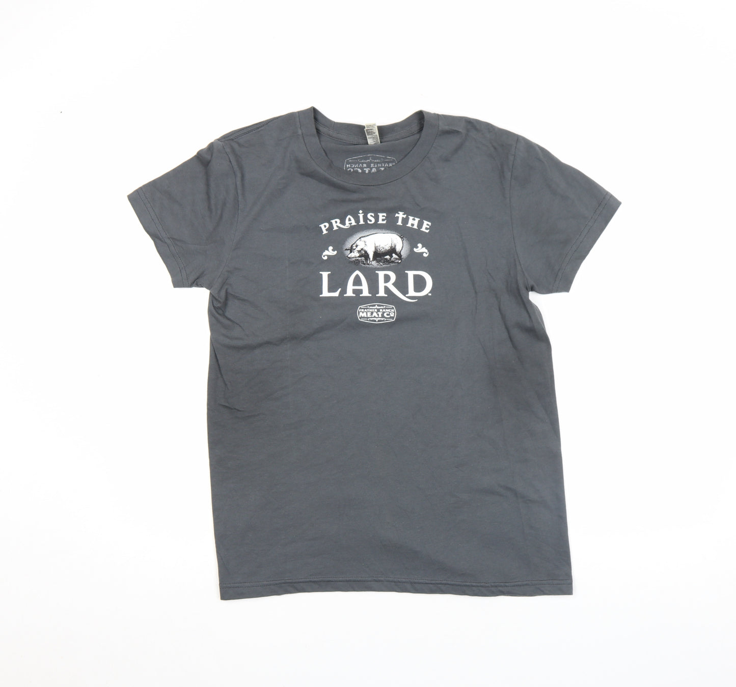 American Apparel Men's Grey XL Graphic 'Praise The Lard' T-Shirt