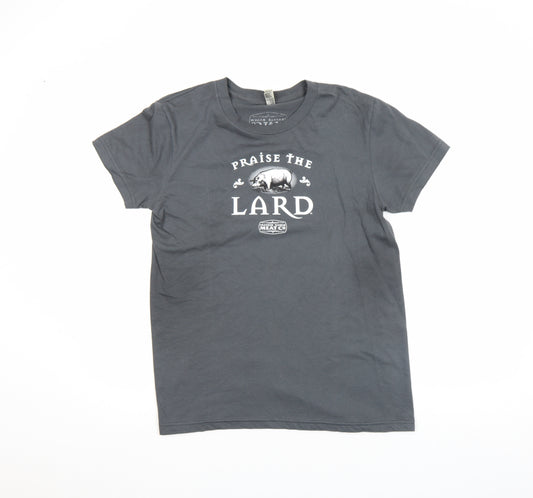 American Apparel Men's Grey XL Graphic 'Praise The Lard' T-Shirt