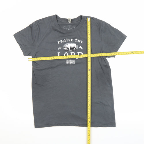 American Apparel Men's Grey XL Graphic 'Praise The Lard' T-Shirt