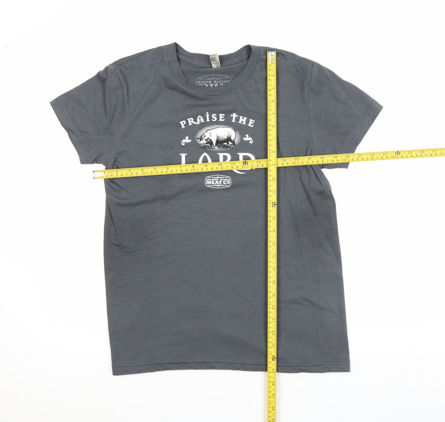 American Apparel Men's Grey XL Graphic 'Praise The Lard' T-Shirt