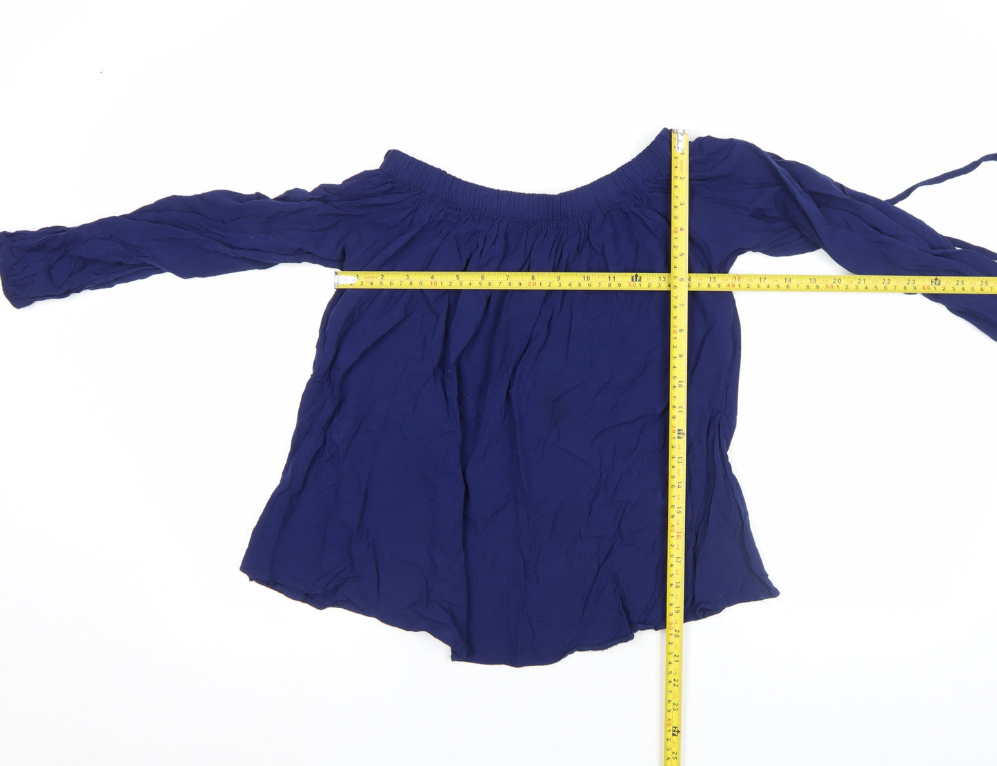 Select Women's Blue Off Shoulder Long Sleeve Peasant Blouse Size 14