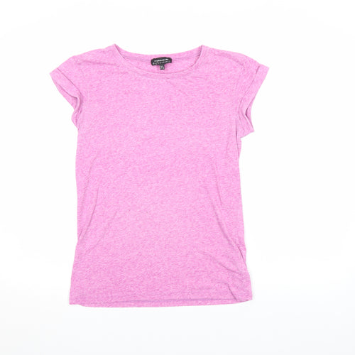 Warehouse Womens Pink Basic Jersey T-Shirt UK 8 Short Sleeve