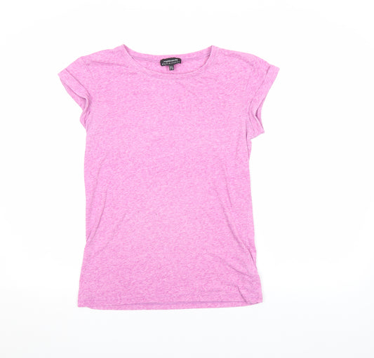 Warehouse Womens Pink Basic Jersey T-Shirt UK 8 Short Sleeve